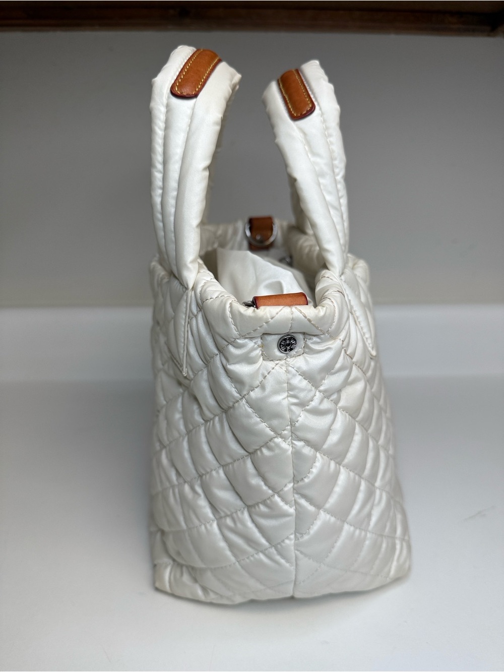 MZ Wallace Mini Metro Tote Deluxe Pearl no strap - Picture 5 of 15